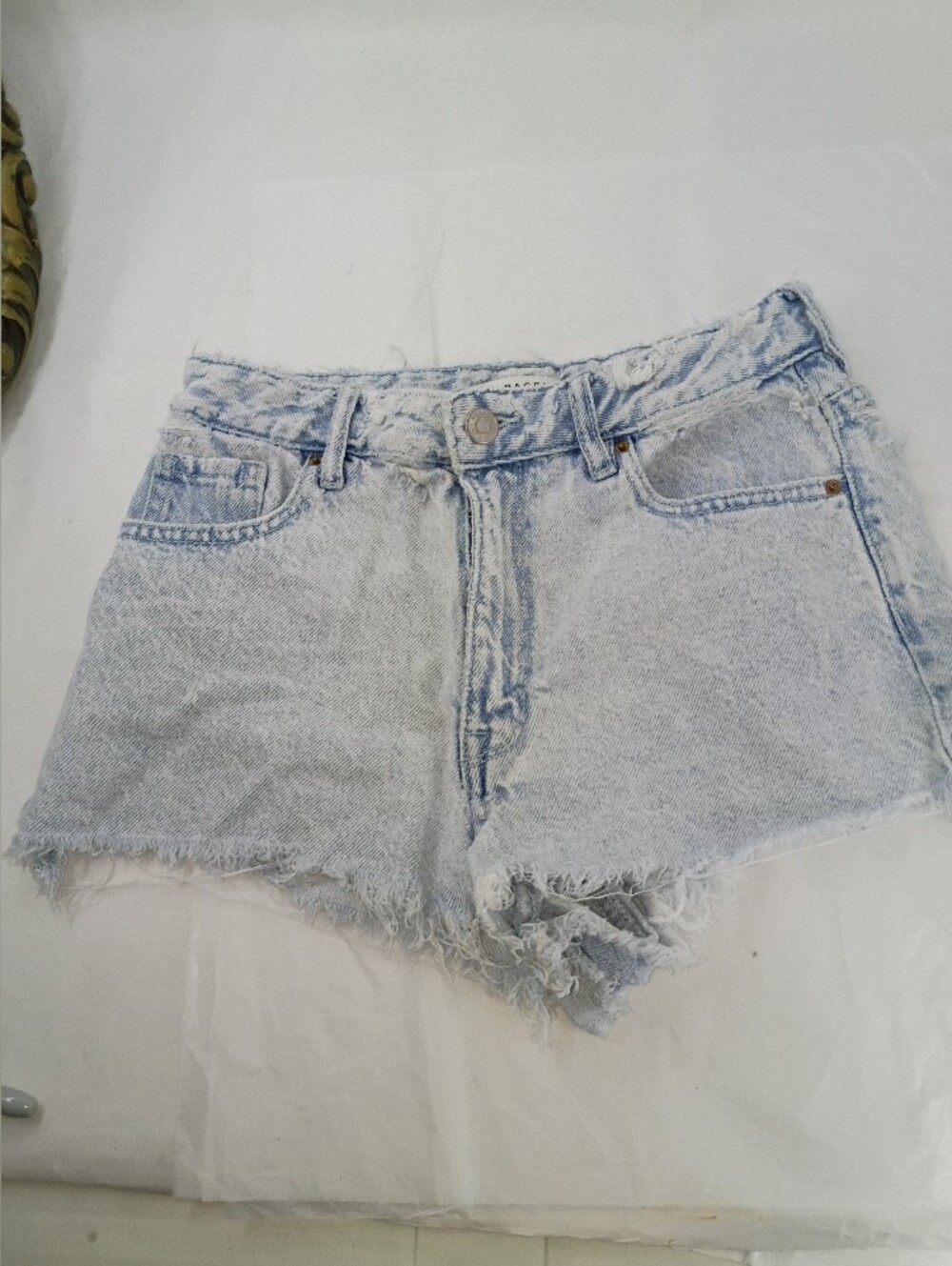 Size 24 Pacsun High Rise Festival Distressed Acid Wash Denim Shorts